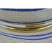EUGENIA KIM Courtney Natural & Blue Striped Hemp Fedora Woven Hat $365 NEW O/S  eb-12590513